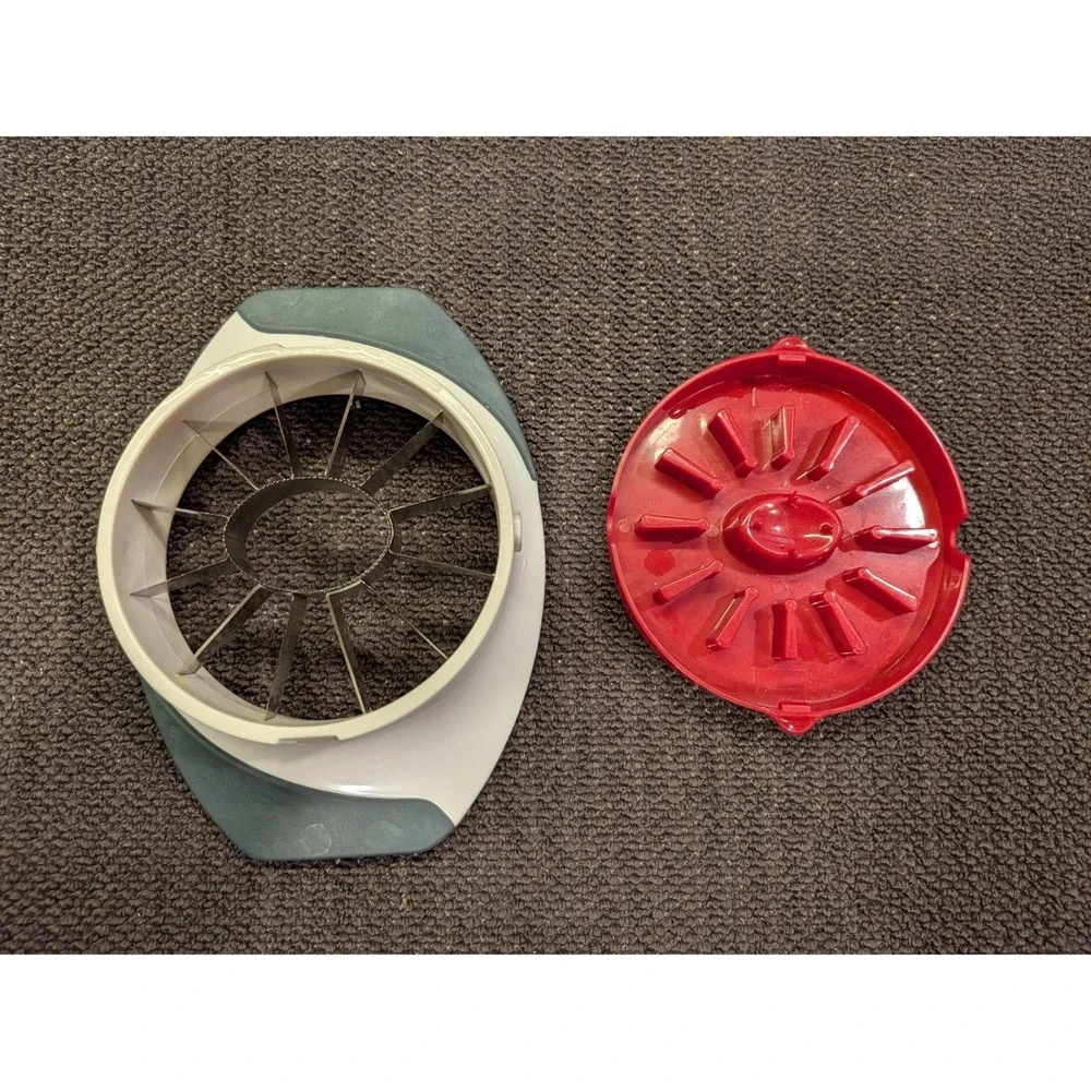 Zyliss Apple Corer and Wedger Tool Stainless Steel Blades White Red